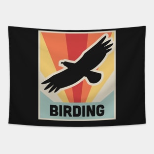 BIRDING | Vintage Style Bird Watching Poster Tapestry