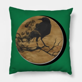 Waning Moon Raven Pillow