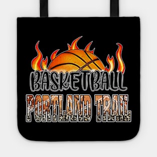 Classic Basketball Design Portland Trail Personalized Proud Name Tote