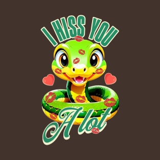 Cute Snakes Kisses I Hiss You A Lot for Snakes Puns Lover T-Shirt