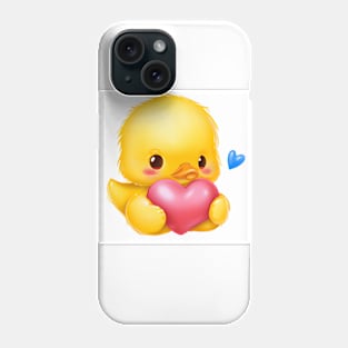 Cute Baby Duckling with a Pink Heart Phone Case