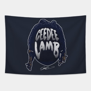 CeeDee Lamb Dallas Player Silhouette Tapestry