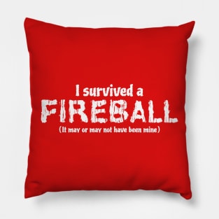 I survived a Fireball Funny TTRPG White Pillow