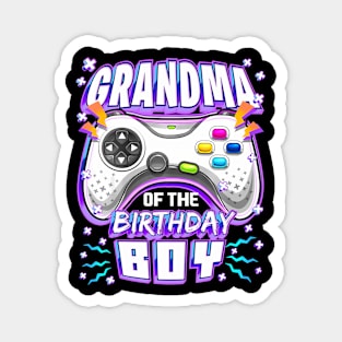 Grandma Of The Birthday Boy Matching Video Gamer Party Magnet