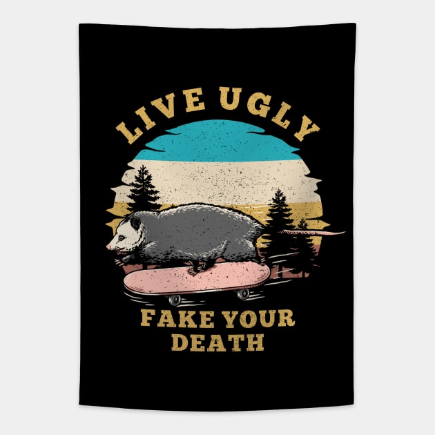 live ugly fake your death Tapestry by sober artwerk