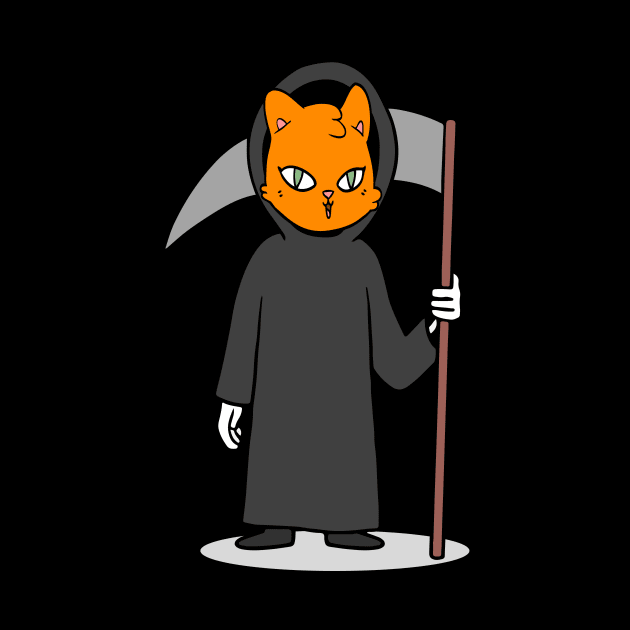 Cat Grim Reaper Halloween Shirt by Patricke116