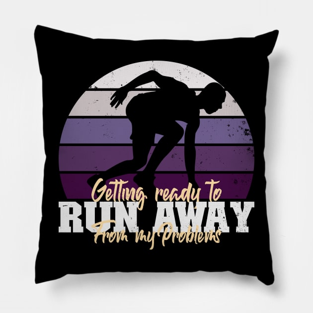 Running Away from my Problems Pillow by nickbeta