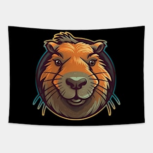 Pretty capybara head Tapestry