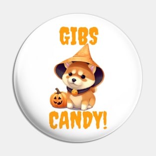 Shiba Inu Gibs Candy Halloween Design Pin