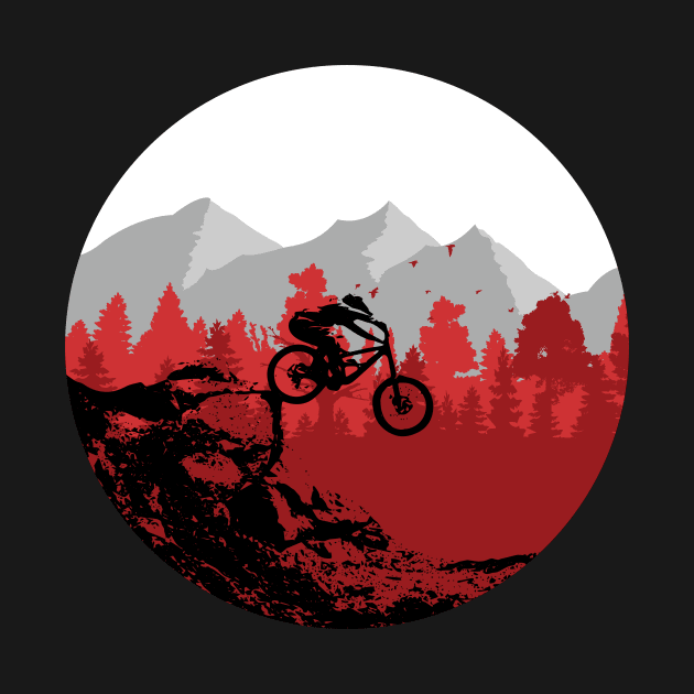 Downhill mountain biking illustration. by Hoyda