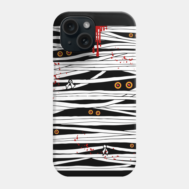 Halloween Mummy Bandages Creepy Eyes Phone Case by HotHibiscus