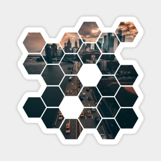 Hexagon city Magnet