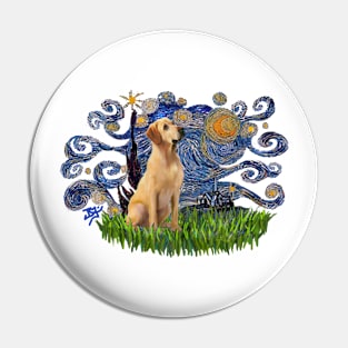 Yellow Labrador in Starry Night Adaptation Pin