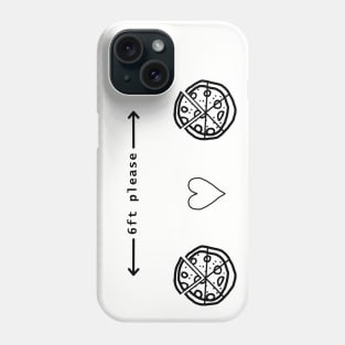 Social Distancing Pizza Outline Phone Case