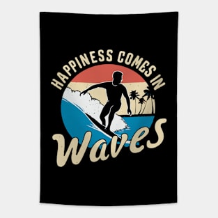 Happiness Comes In Waves, Retro Sea Lover Tapestry