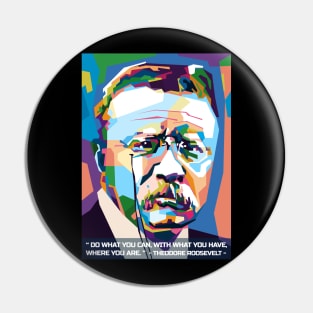 Abstract Popart T.Roosevelt in WPAP Pin