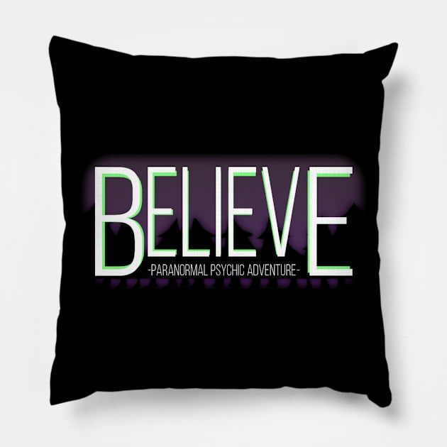 Believe: Paranormal Psychic Adventure Indie Game Pillow by Nerd Overload!