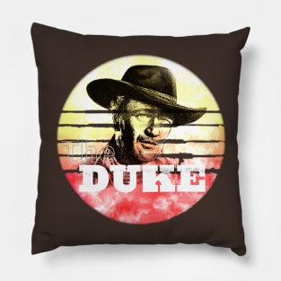 retro art the duke Pillow