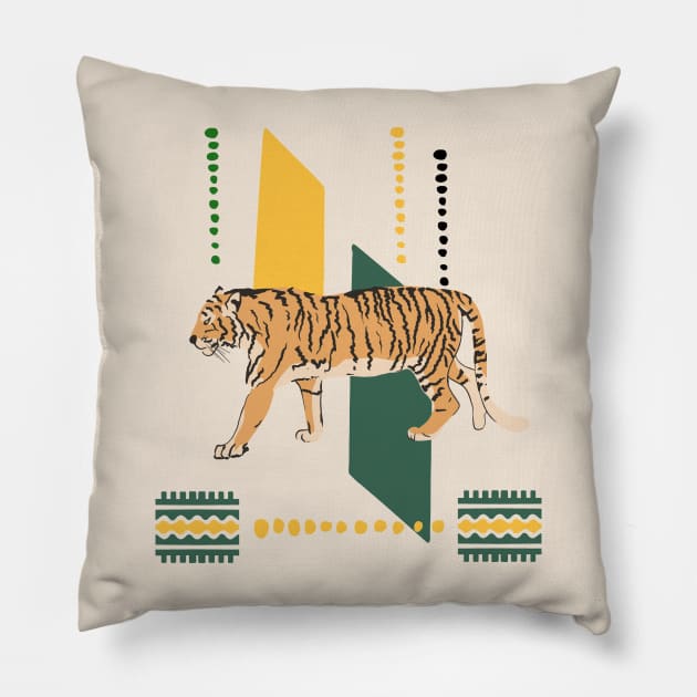 Tribal Tiger Pillow by Gingezel