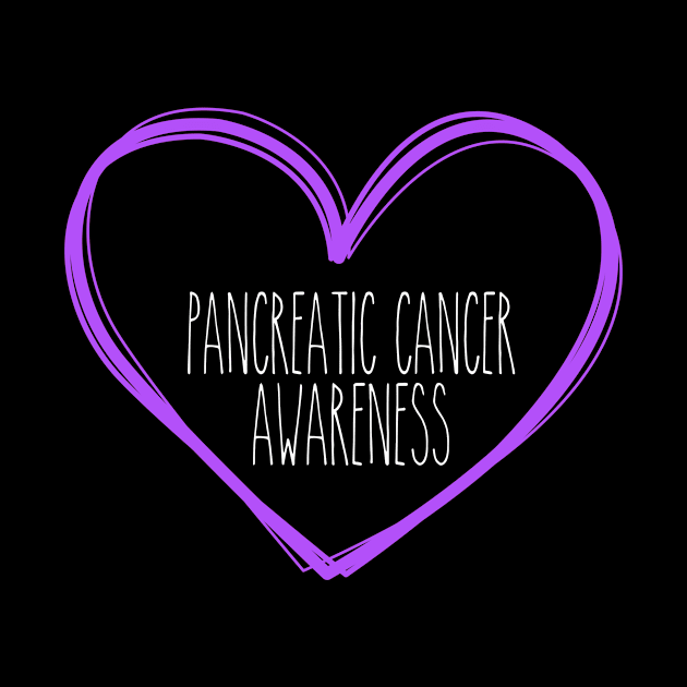 Pancreatic Cancer Awareness Heart Support by MerchAndrey