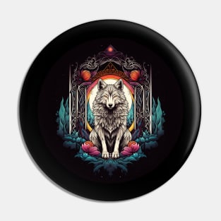 Wolf In Circle Pin