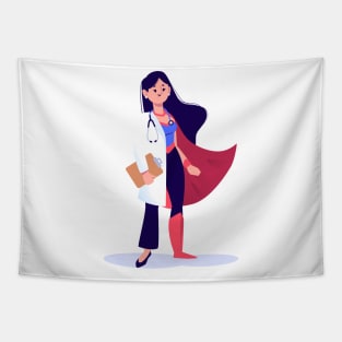 NURSE & DOCTOR SUPERHERO Tapestry