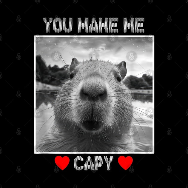 You Make Me Capy Happy valentine's day Capybara by Drawings Star