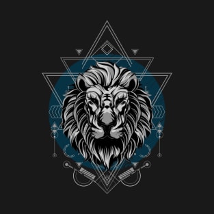 Lion / Urban Streetwear / White Lion and Ornaments T-Shirt