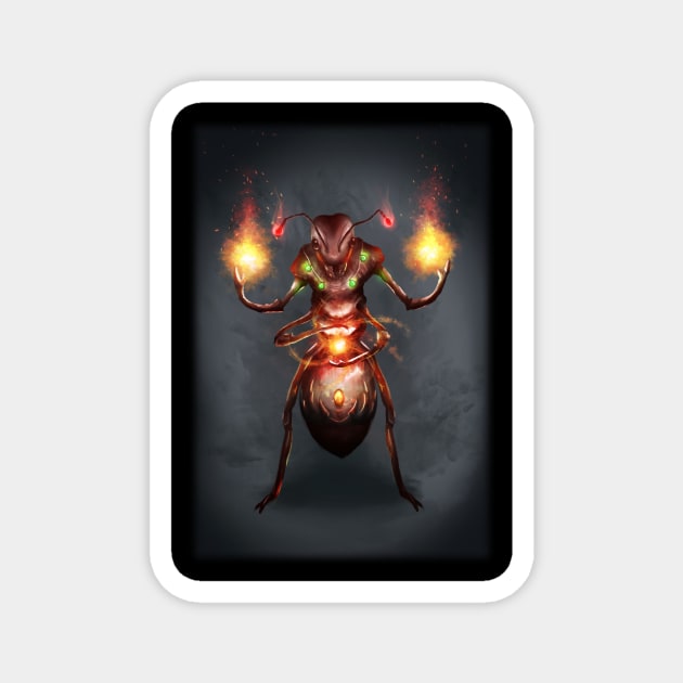 Ant World - Ember Mage Ants Magnet by InVeCt Art