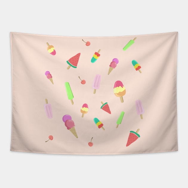 Fruity Ice cream Popsicle Tapestry by CITROPICALL