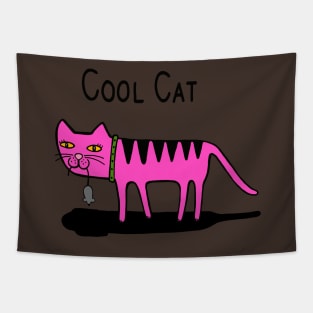 Cool Cat - pink cat Tapestry