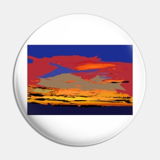 Blue And Red Ocean Sunset Pin