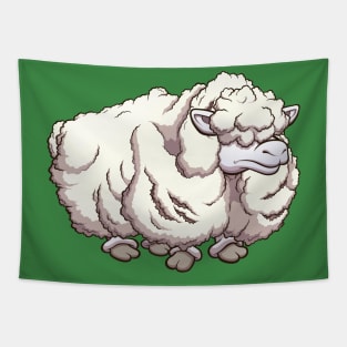 Hairy Cartoon Sheep Tapestry