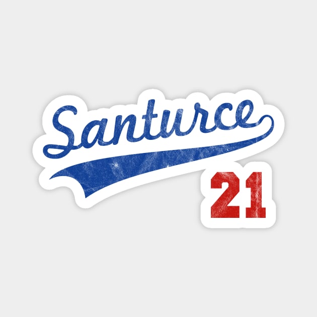 Distressed Santurce 21 Puerto Rican Baseball Cangrejeros Puerto Rico Magnet by PuertoRicoShirts