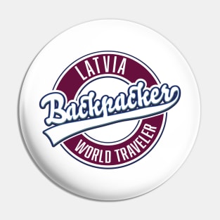 Latvia backpacker world traveler Pin