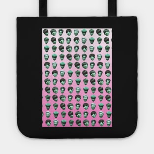 BTS (Bangtan Sonyeondan) FUNNY DERP FACE GRADIENT PINK AND BLUE Tote