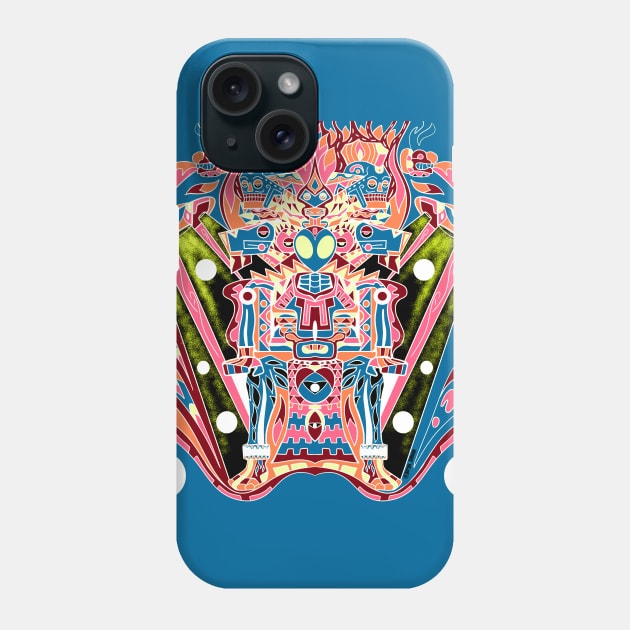 Alien death throne mictlan in galaxy mayan ufo pattern ecopop Phone Case by jorge_lebeau