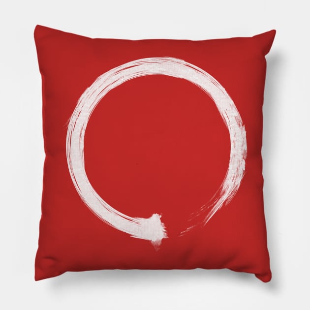 Zen Enso White Pillow by GAz