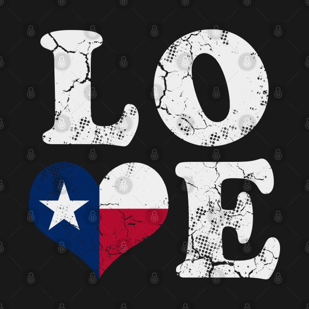 Love Texas Flag Heart Texan by E