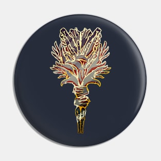 Occult Black & Gold Flower Bouquet of Hands Pin