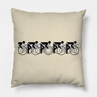 The Bicycle Race 2 Black Pillow