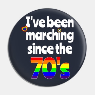 Gay Pride Marching LGBT Seventies Pin