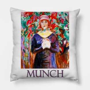 Model in the Garden by Edvard Munch Pillow