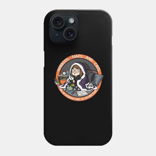 Hobbies, Naps, and Cats (Orange) Phone Case by InsomniaDoodles