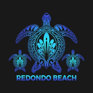 Vintage Redondo Beach California Ocean Blue Sea Turtle Souvenirs T-Shirt