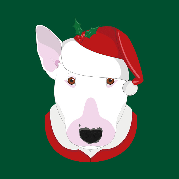 Bull Terrier Christmas Dog by JunkyDotCom