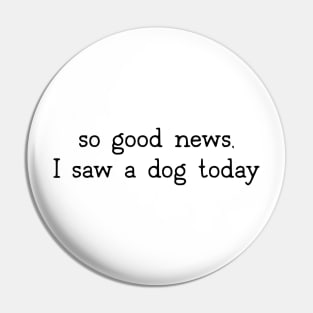 So good news, I saw a dog today Pin