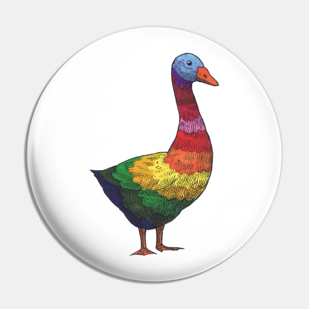 Pride Goose Pin by Luke Ridge Illustrations