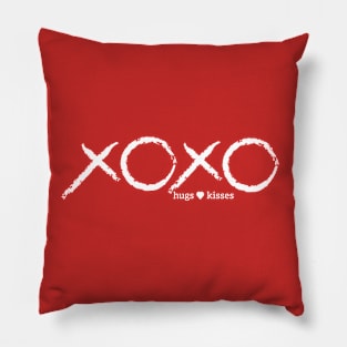 XOXO: Hugs and Kisses in White Pillow