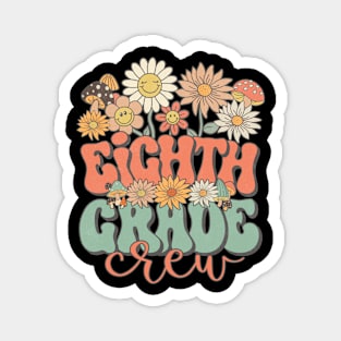 Eighth Grade Crew Retro Groovy Daisy Back To School Funny Teacher Girls Magnet